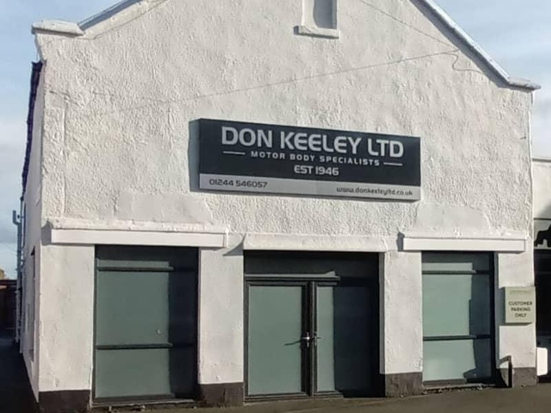 Exterior of Don Keeley body shop in Buckley